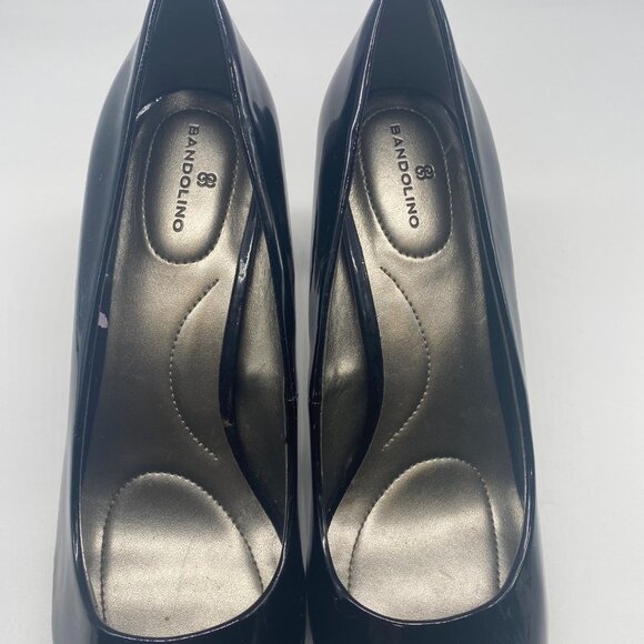 Bandolino Women’s Peep Toe Heels Pumps Patent Leather Black Size 8.5 M - Picture 15 of 15